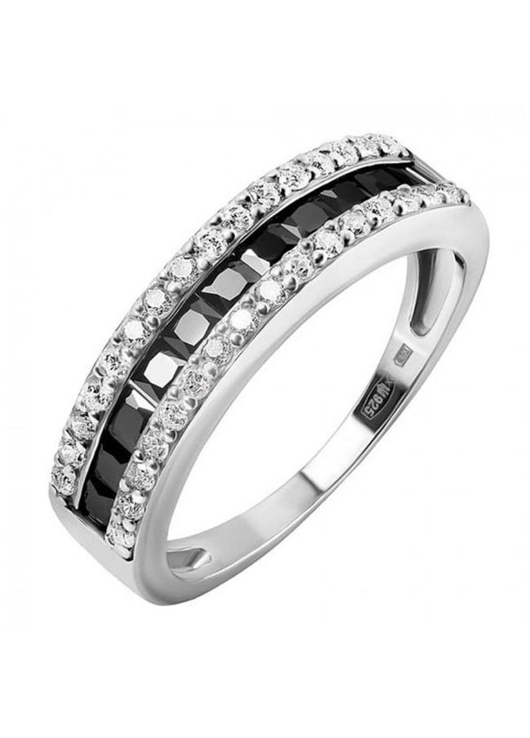 Серебряное кольцо с черными камнями 18,5р UMAX (291883788)