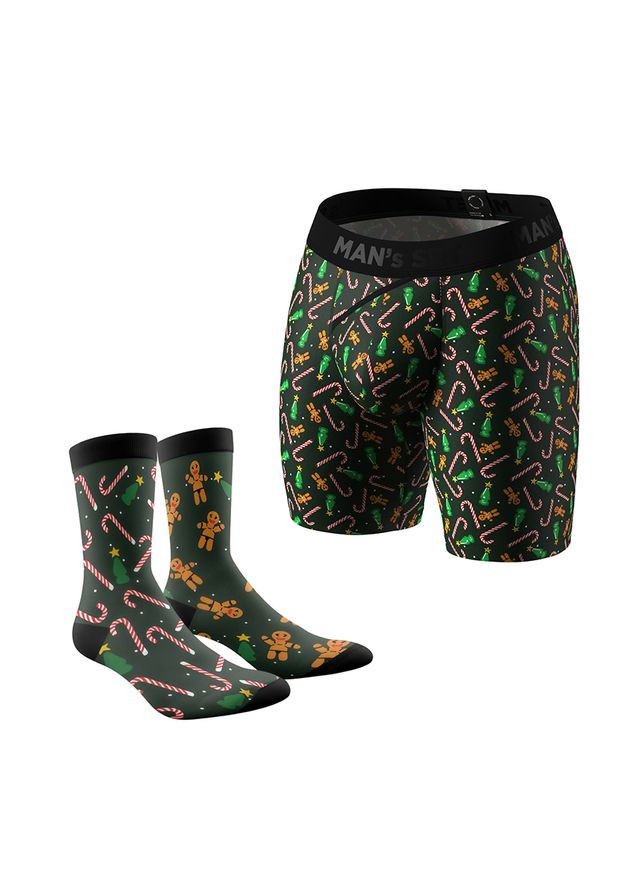 Набір чоловічої білизни New Year 2026 "Long 2.0 Christmas Bites" S CB-003 MAN's SET (369617137)