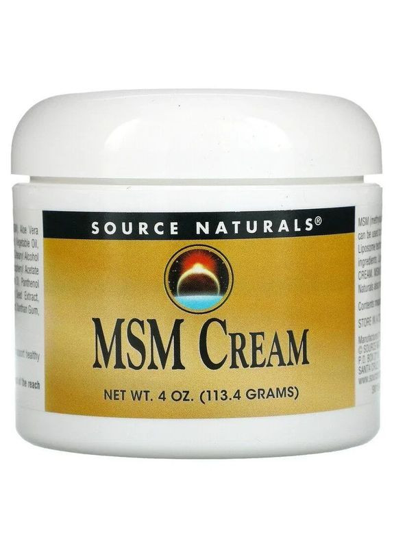 Source Naturals Крем с липосомами МСМ, MSM Cream, 113.4 г — Крем, США (361116850)