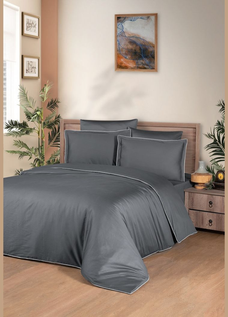 Постільна білизна Premium Satin 160×220 см сімейна Lucca Grey La Romano (333706508)