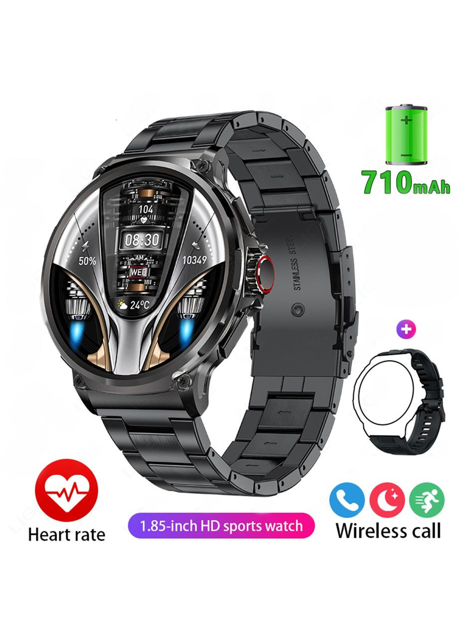 Смарт годинник чоловічий спортивний акумулятор 710 мАч високоякісний сплав корпусу 1,85", Ultra HD Lige (331146255)
