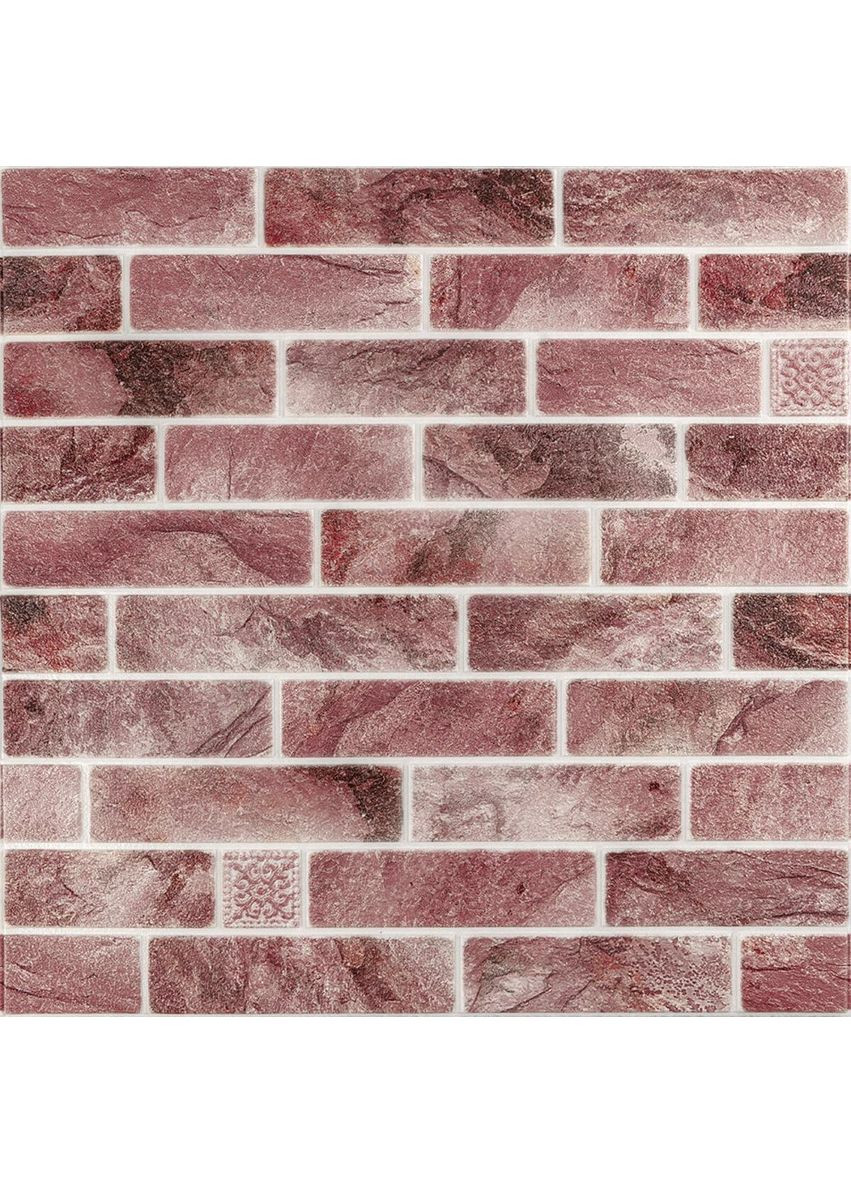 Панель стінова 680х680х4мм Клінкер рожева глина love-shopping Sticker Wall (355800451)