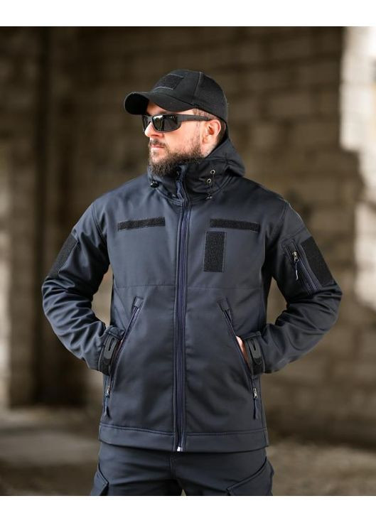 Армійський чоловічий демісезонний костюм SoftShell синій Freedom