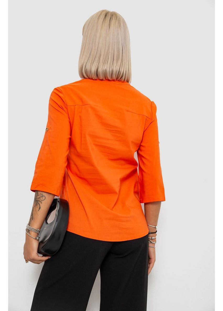 Оранжевая блуза однотонная,, 230r97-2 Ager