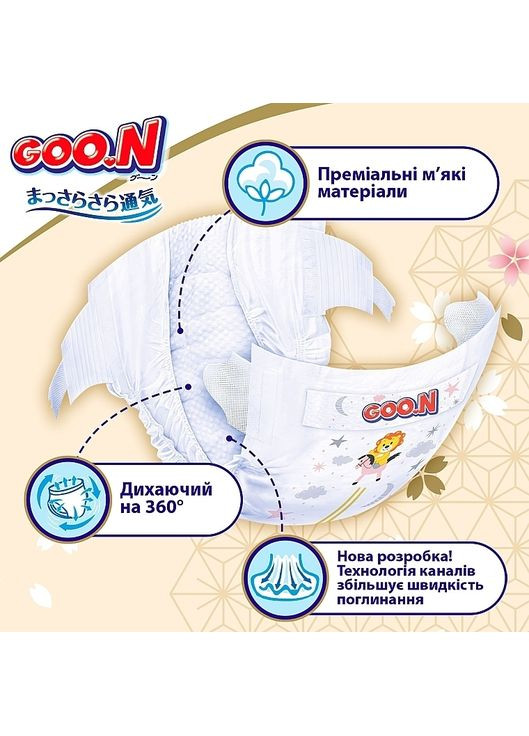 Подгузники Premium Soft для детей 5-9 кг (размер 3(M), на липучках, унисекс, 64 шт.) - Premium Soft 64шт (1335252-31019879) Goo.N (365800294)