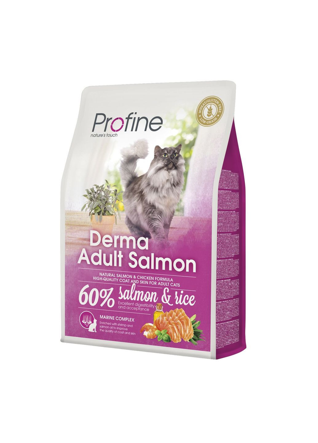 Сухой корм для длинношерстных котов Cat Derma с лососем и рисом 2 кг (8595602517763) Profine (279569326)