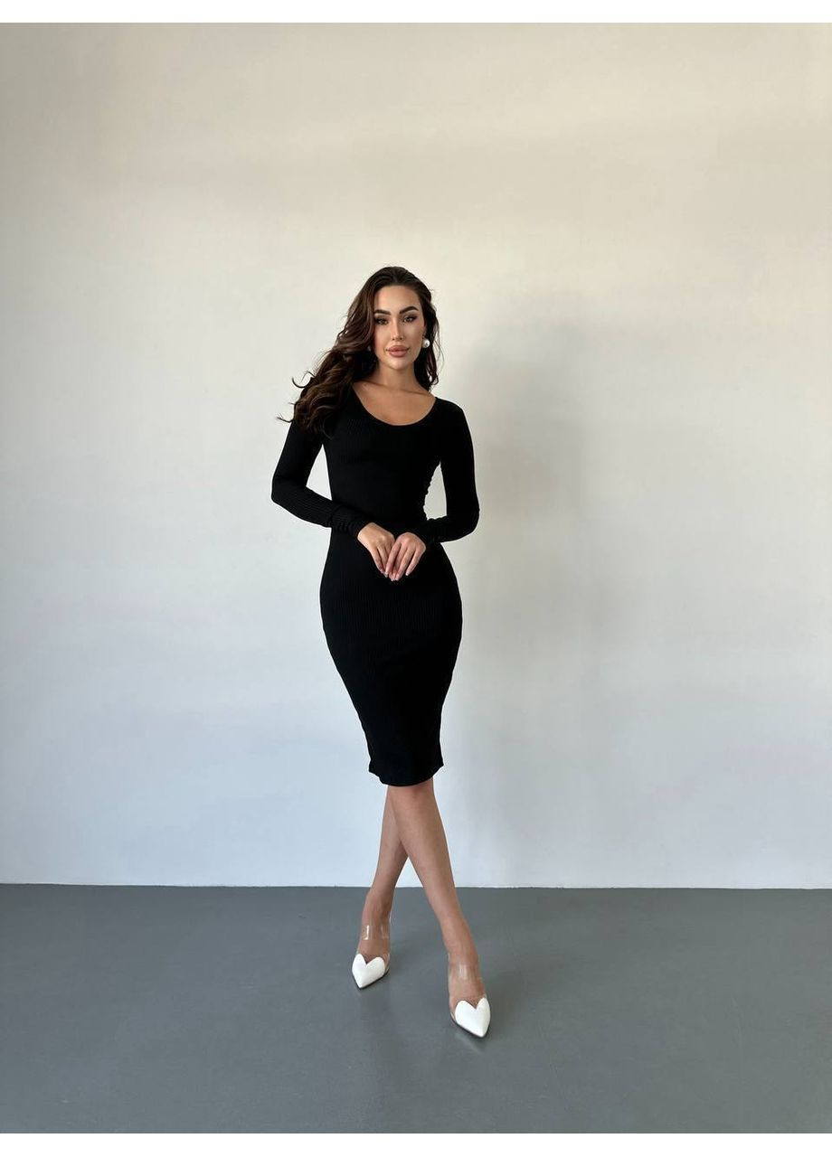 Чорна кежуал сукня жіноча No Brand однотонна