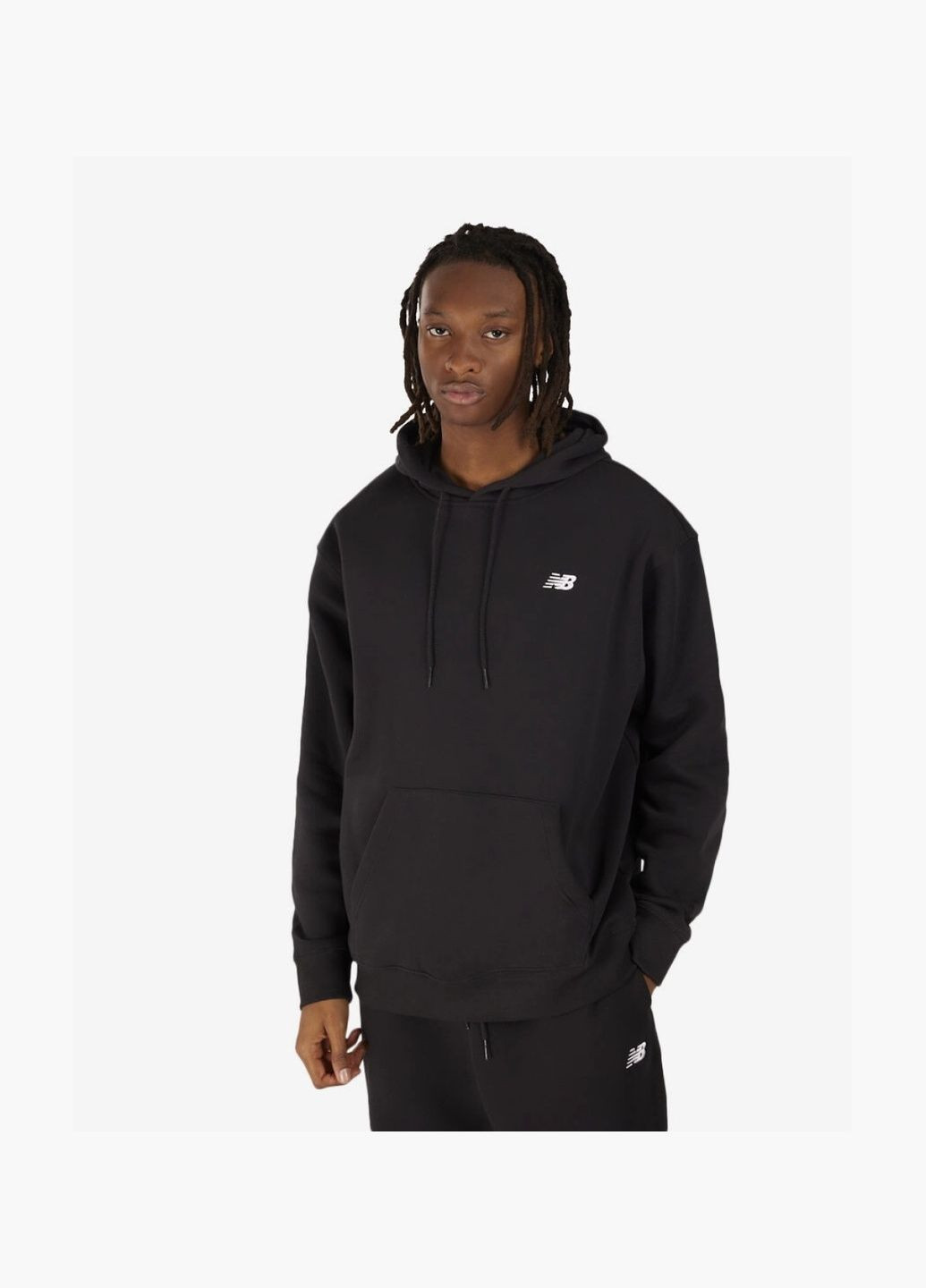 Худые мужские Brushed Back Small Logo Hoodie Black MT41511BK New Balance (332610137)