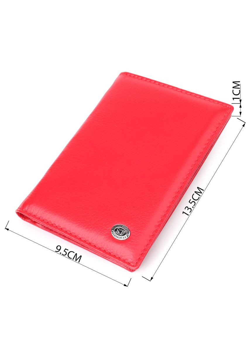 Яскрава обкладинка на паспорт універсального формату із натуральної шкіри 23080 Червоний st leather (329146470)