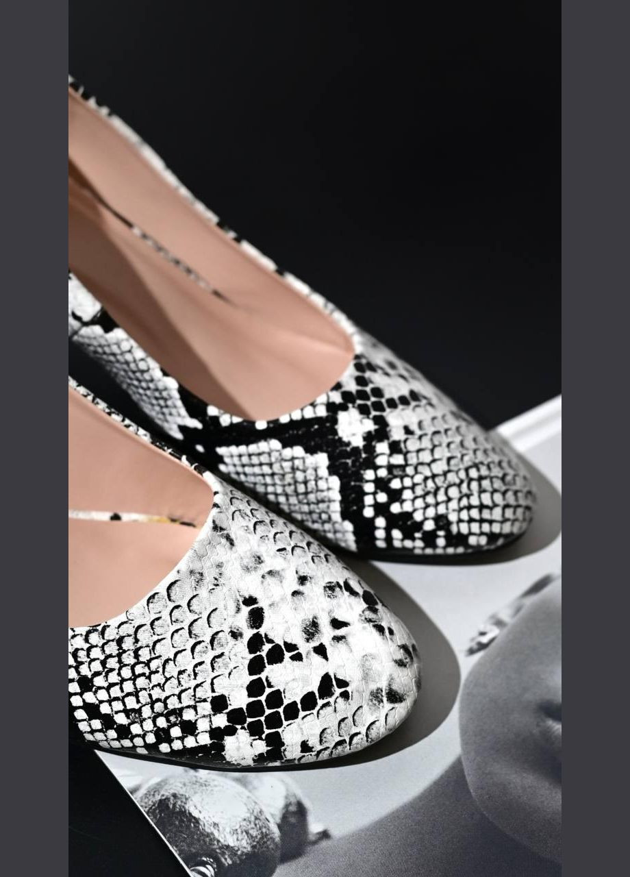 No Brand Туфли женские на каблуке лодочки черно-белый з искусственная кожа, — демисезон (333016556)