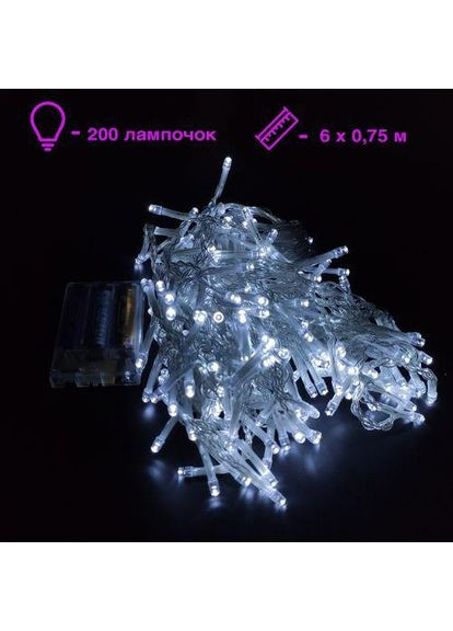 Гирлянда-штора, 600х75 см, 200 лампочек (белый свет) (222074) MIC (362671678)