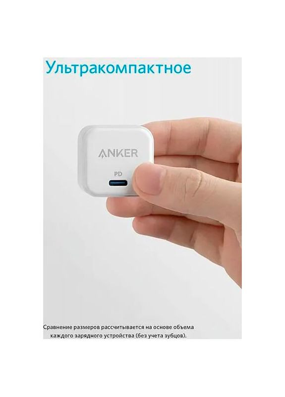 Зарядний пристрій PowerPort III 20W Cube White (A2149G21) Anker (316190580)