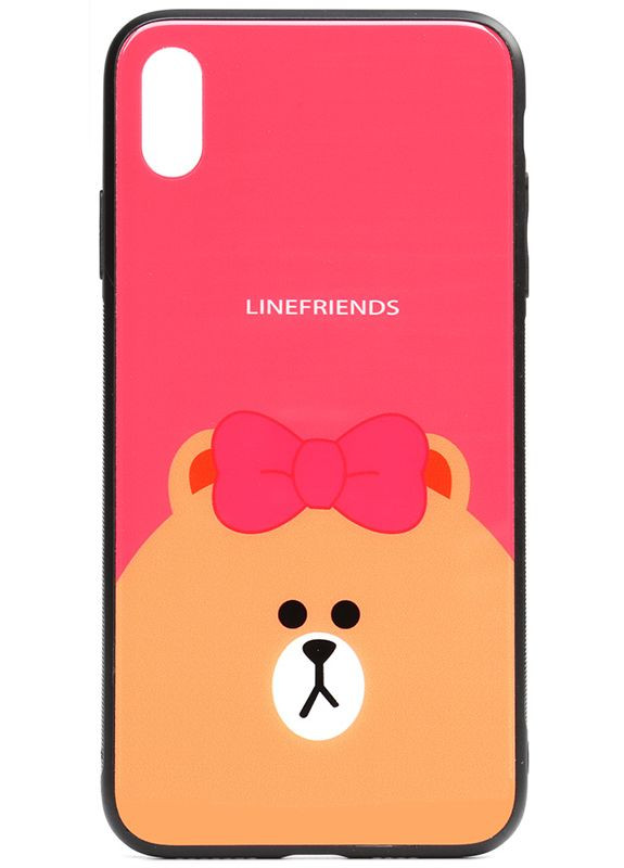 Чехолнакладка Cartoon Print Glass Case Apple iPhone X/XS Line friends Brown Toto (301784355)