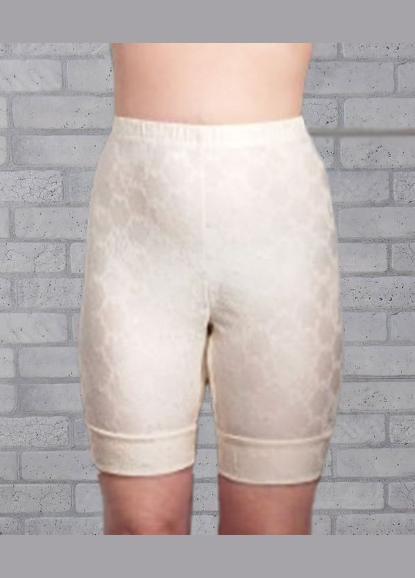 Панталоны для женщин удлиненные с высокой посадкой цвет молочный (батал), стрейч ажур No Brand (322337244)