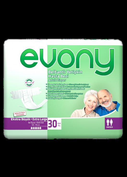 Подгузники для взрослых 4 Extra Large, 30 шт Evony 70111 (328448340)
