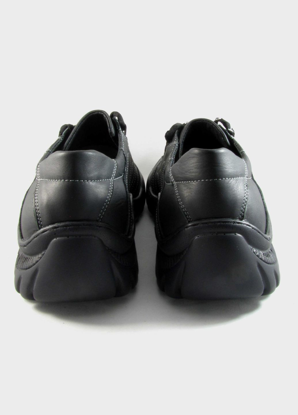 Черные всесезонные мужские кожанные кроссовки черные (345) Lider Club