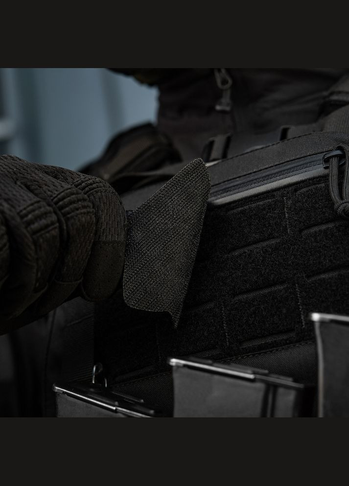 Нашивка Тризуб Чорнобривці (вишивка) Black M-TAC (315047663)