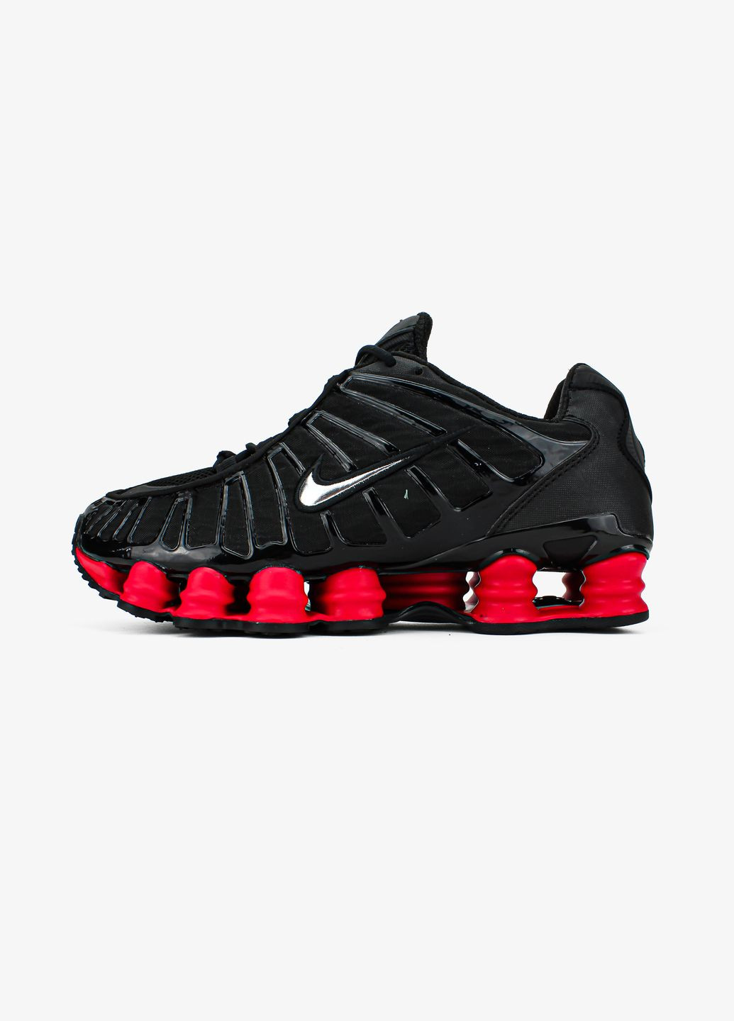 Черные демисезонные кроссовки мужские nike shox black red | найк шокс черные красные No Brand