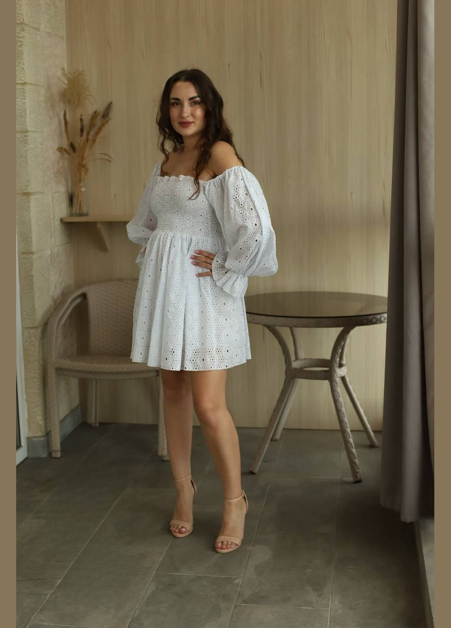 Білий сукня жіноча, прошва з підкладкою, біла No Brand