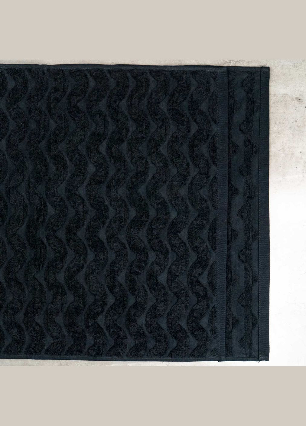 GM Textile комплект махрових рушників жакардових хвиля 3шт 50х90см, 50х90см, 70х140см 500г/м2 (чорний) чорний виробництво -