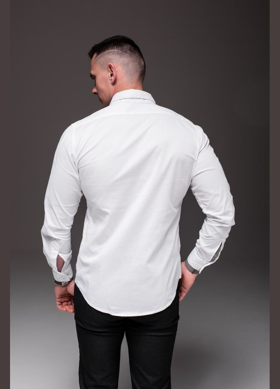 Белая классическая, кэжуал рубашка однотонная Vakko
