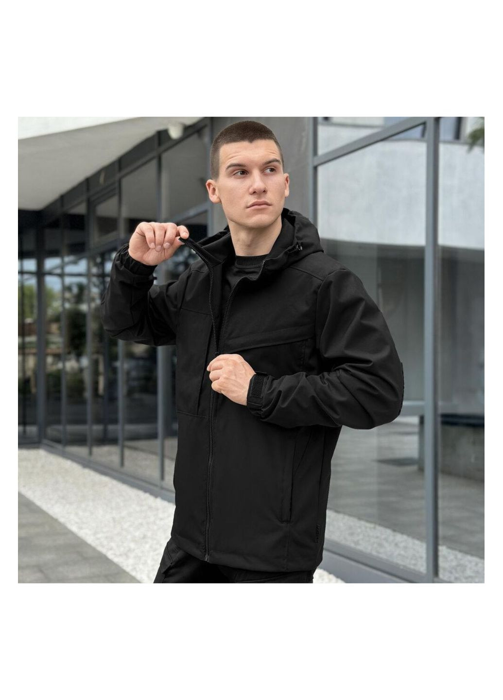 Чорна демісезонна чоловіча куртка No Brand