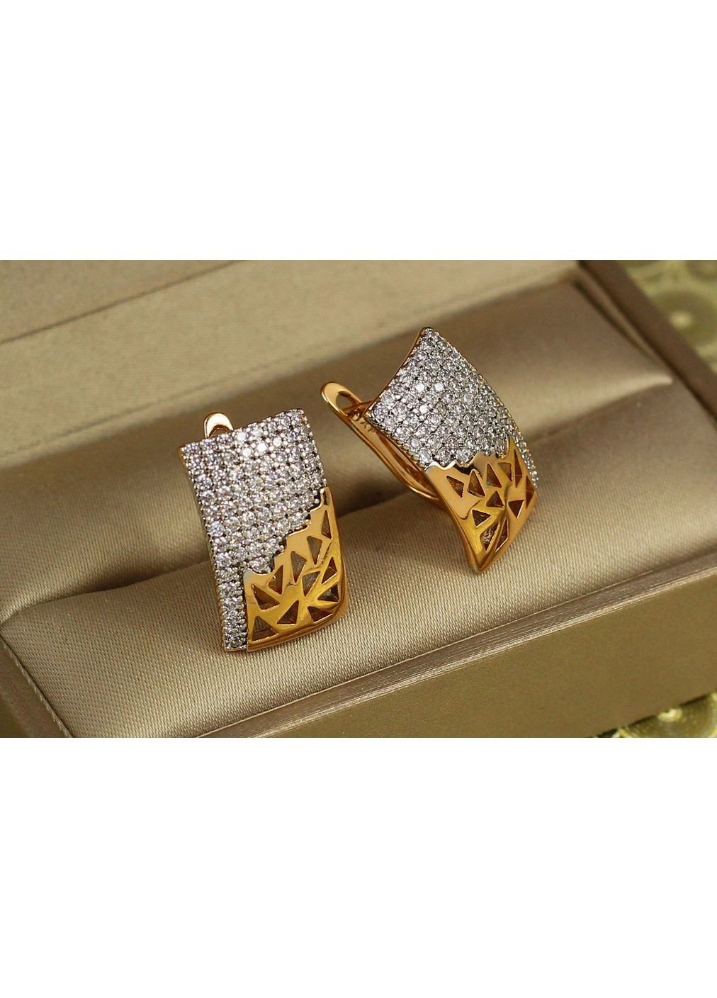 Серьги отломок с родием 1,9 см золотистые love-shopping Xuping Jewelry (354661861)