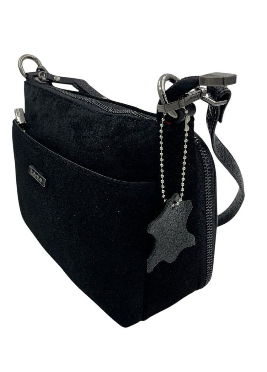 Сумка жіноча з натуральної замші чорна 5074-6 Karya (369163278)