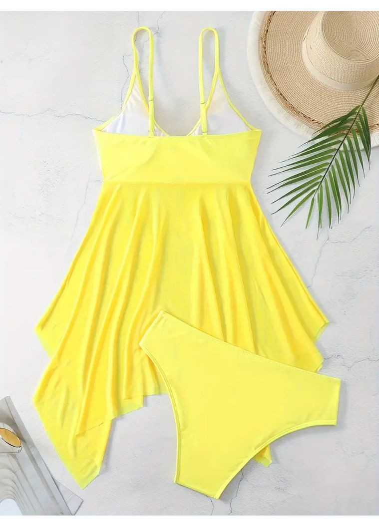 Жовтий літній купальник жовтий танкіні, роздільний No Brand танкіні