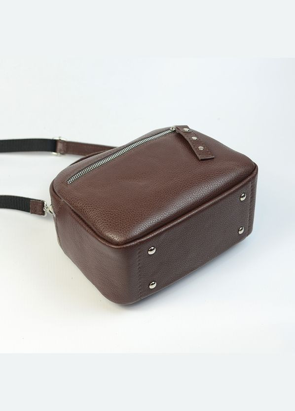 Коричневая маленькая женская молодежная кожаная сумочка кросс-боди через плечо Serebro (315370737)