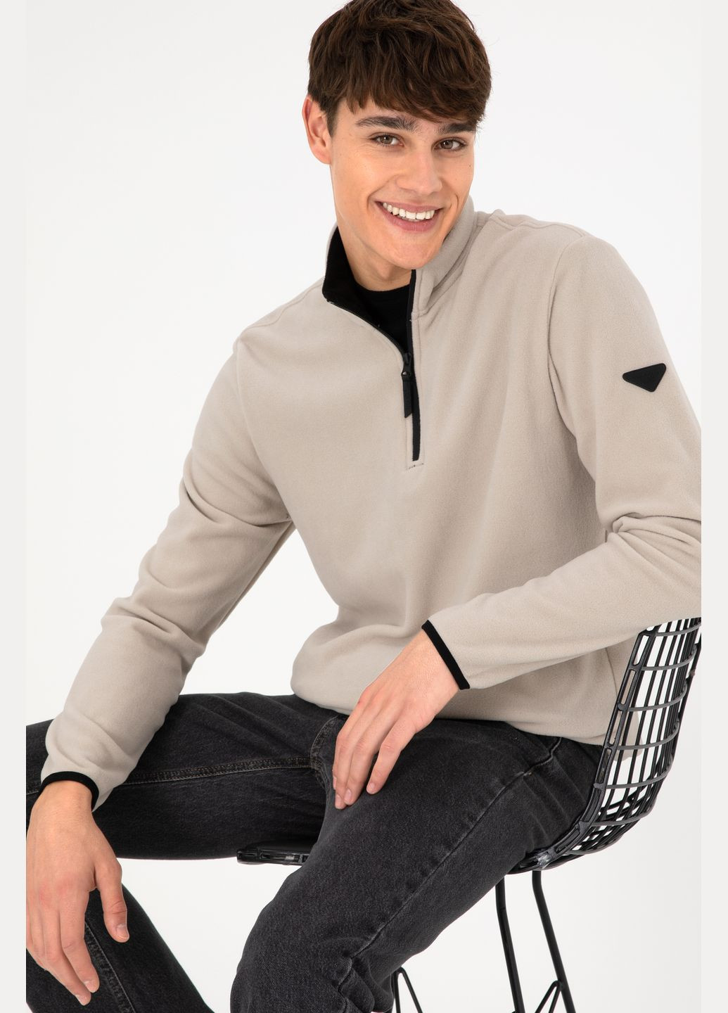 Серый свитшот u.s. polo assn. мужской U.S. Polo Assn. (324210850)