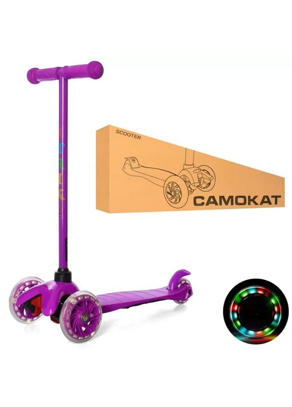 Самокат дитячий триколісний Mini BB 3-013-5-V зі світними колесами, Фіолетовий iTrike (346532820)