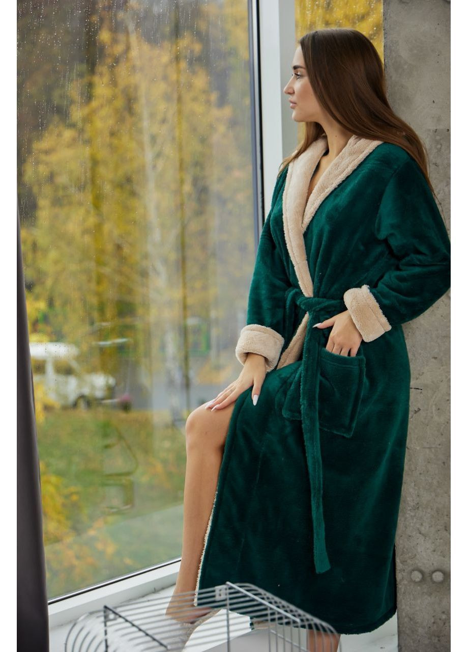 Халат махровый женский длинный, теплый No Brand халат (368999626)