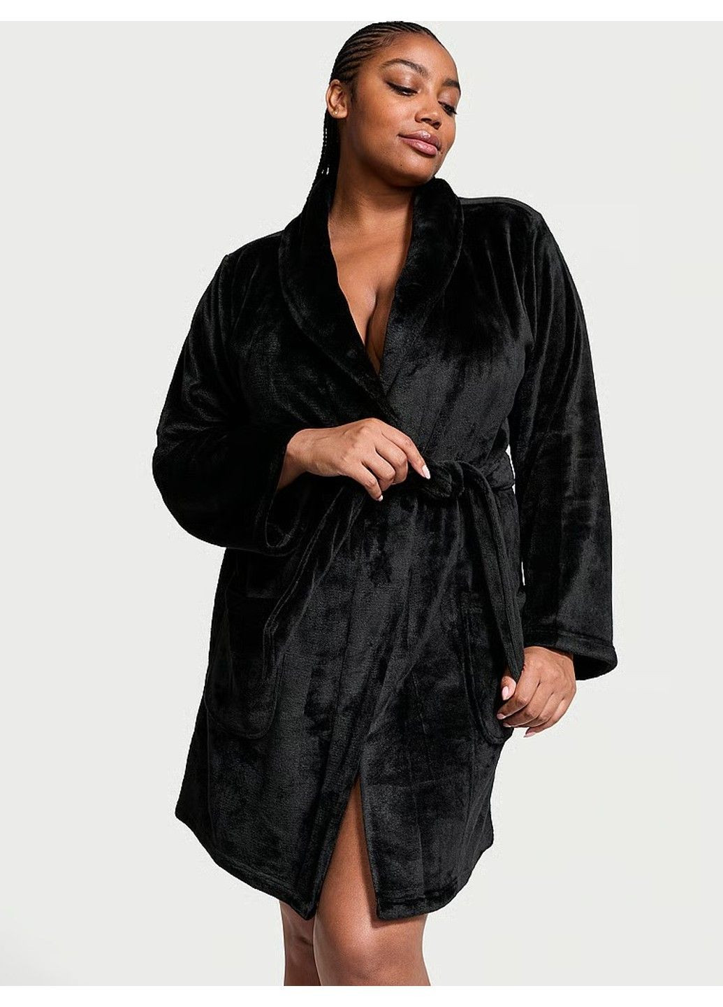 Халат Short Cozy Robe Black Logo New Victoria's Secret (332796248)