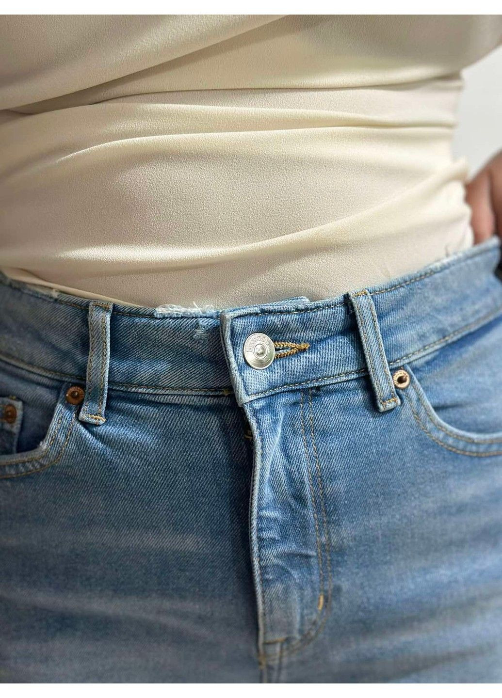 Женские джинсовые шорты с высокой талией Н&М (56969) W34 Синие H&M (291558088)