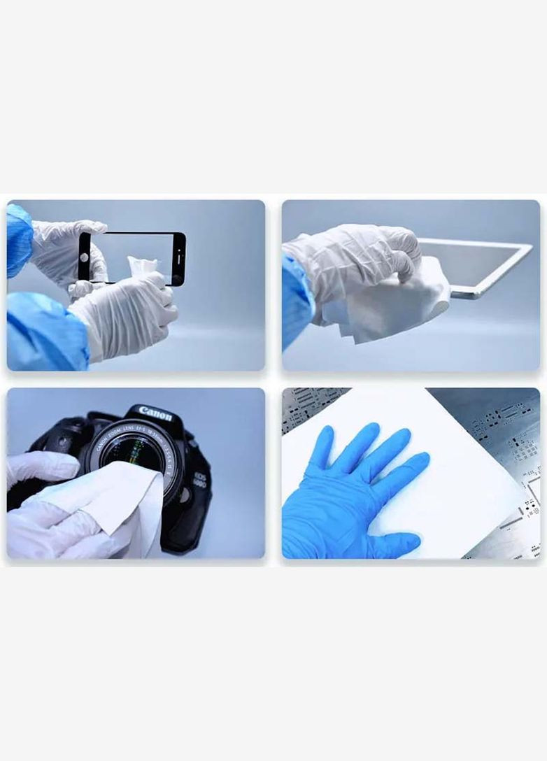 Салфетки антистатические Clean Room / сухие / для очистки ЖК-экранов, мониторов / 87*87 мм / 400 шт. MaYuan (322707073)