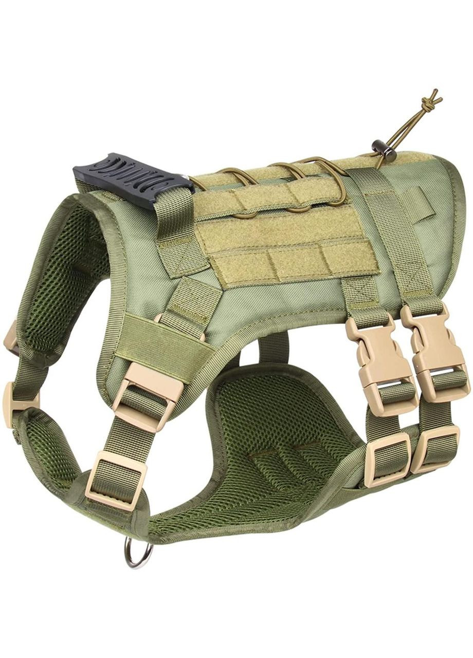 Шлея для собак, тактичний жилет з ручкою, Зелений L (72-100см) Vest (299915563)