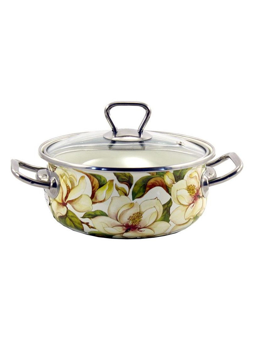 Кастрюля эмалированная 17150 "Магнолия" (5,7 л) Interos (369776387)