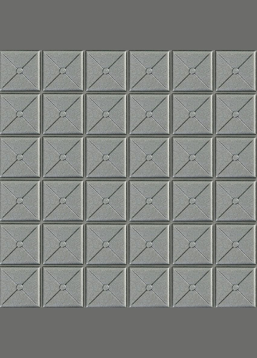 Самоклеющаяся декоративная 3D панель квадрат серебро 700x700x8мм (177) SW00000188 Sticker Wall (292564814)
