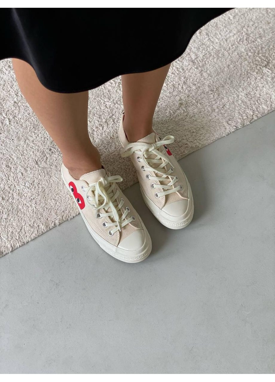 КЕДИ ЖІНОЧІ CONVERSE X COMME DES GARCONS LOW BEIGE КОНВЕРС No Brand бежеві демісезони (368859688)