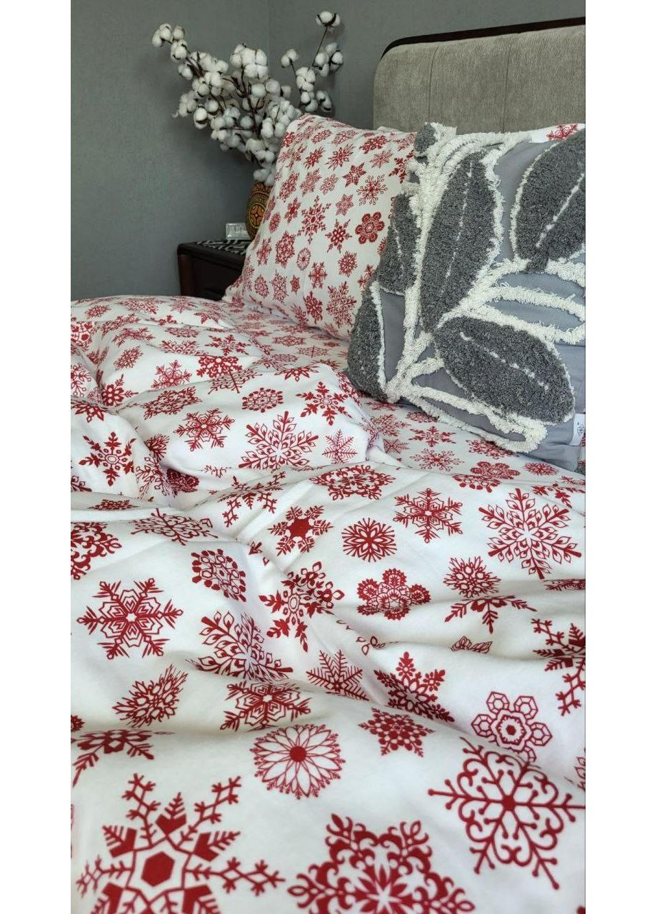Постельное белье Снежинка, фланель(байка) Семейный размер, наволочки 50/70 No Brand (364219104)