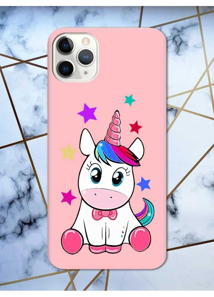 Матовий рожевий чохол на iPhone 11 Pro (5.8) дизайн Єдиноріг принт 102 Creative (359483286)