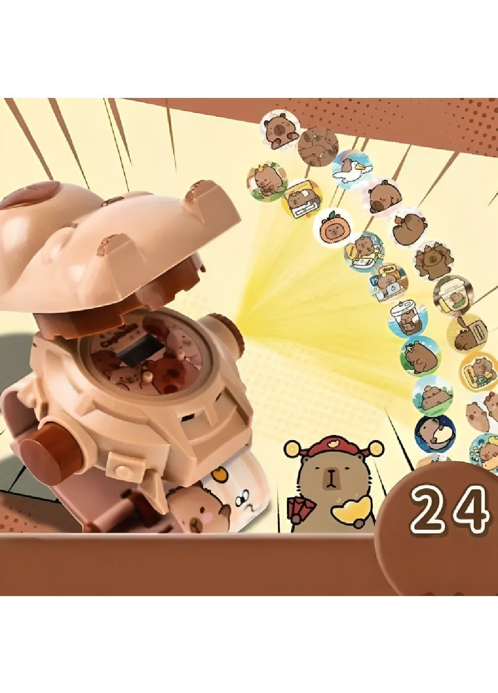 Детские наручные электронные пластиковые проекционные часы с капибарой для детей мальчиков девочек 24 картинки (481650-Prob) Unbranded (364630299)