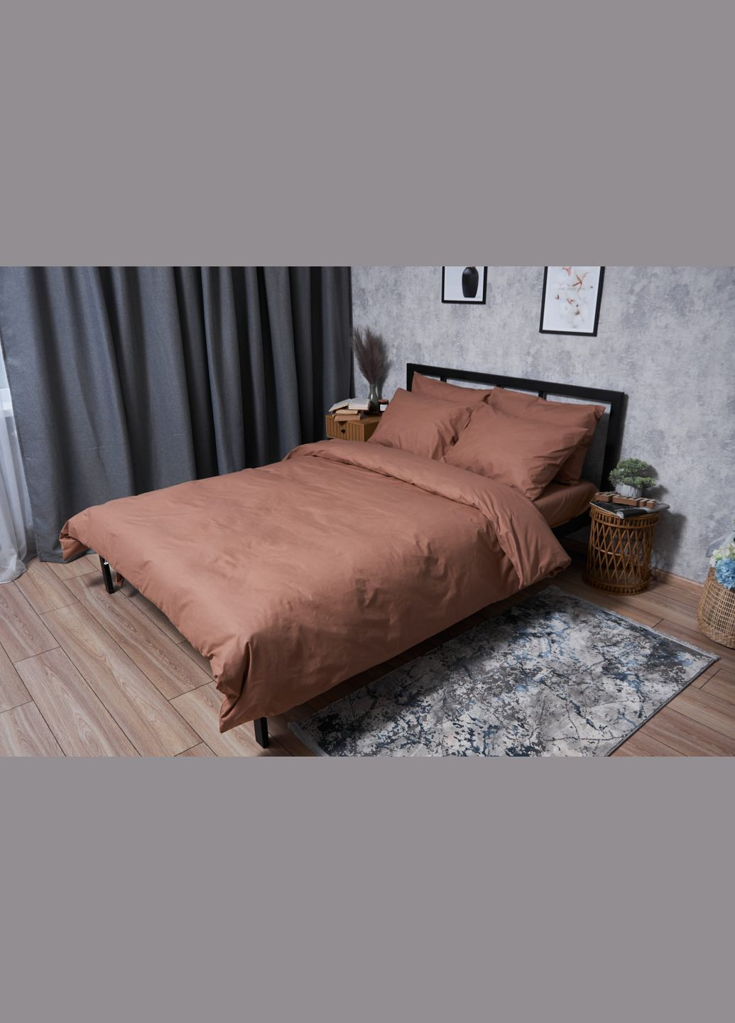 Комплект постельного белья Бязь Gold Люкс «» двуспальный 175х210 наволочки 2х50х70 (MS-820004521) Moon&Star Light Brown (302973806)