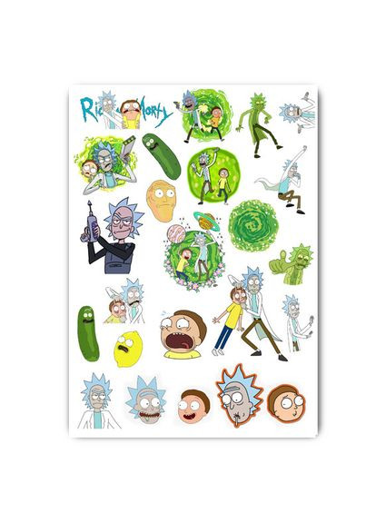 Стикеры наклейки Рик и Морти А4 лист (stik_003) No Brand (327004379)