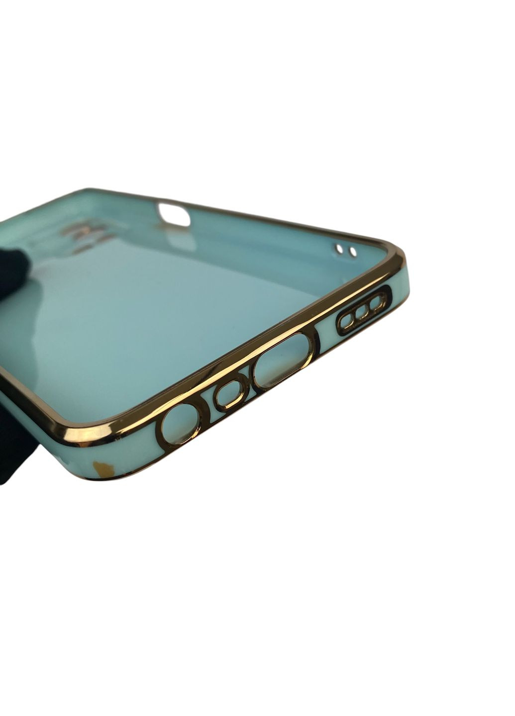 Чехол для A55 4G с кольцом-подставкой с золотой окантовкой на оппо а55 бирюзовый gs1 Oppo (366230257)
