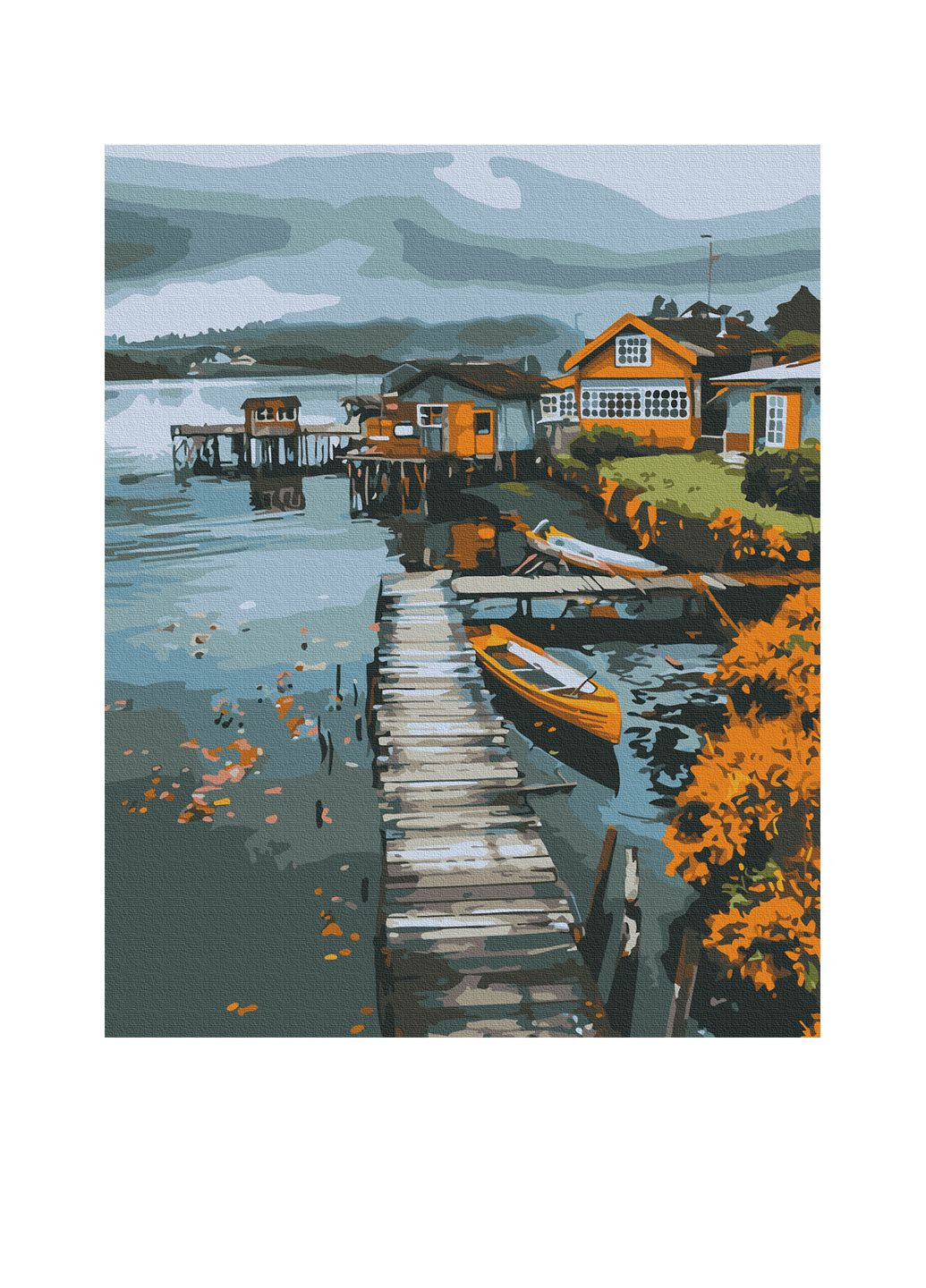 Картина за номерами "Рибацьке містечко" колір різнокольоровий ЦБ-00263651 Brushme (307362815)