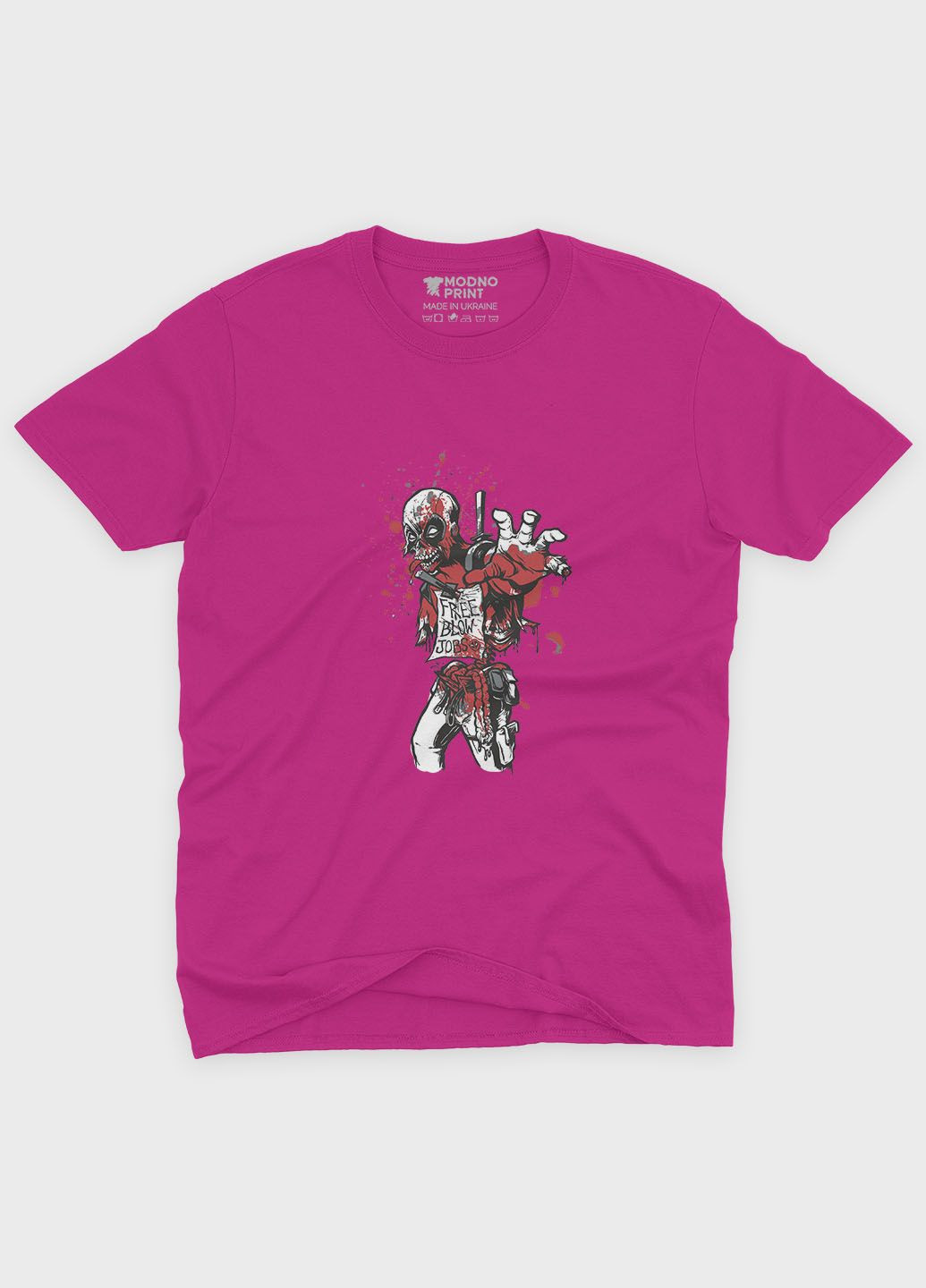 Розовая демисезонная футболка для мальчика с принтом антигероя - дедпул (ts001-1-fuxj-006-015-034-b) Modno