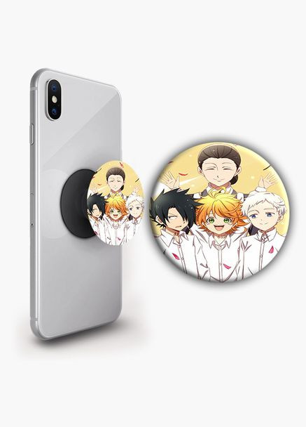 Держатель для телефона PopSockets Аниме Обещанный Неверленд #011 Черный No Brand (304503663)