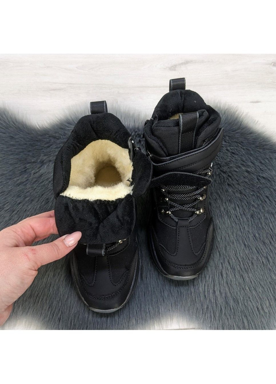 Черные повседневные зимние ботинки зимние для мальчика черные Paliament